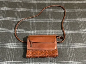 Vintage Dillards Crossbody Purse Brown Woven  Leather !!  Nice !!! - Picture 1 of 12