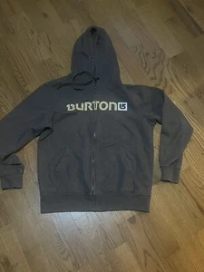 Burton Men's Brown and Grey Zip Up Hoodie Sweatshirt Men’s size Small Arrow Logo - Picture 1 of 10