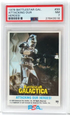 1978 Topps Battlestar Galactica Attacking Our Heroes! PSA 7 Robot Trading Card - Image 1 of 2