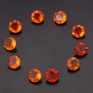 22.5 Ct./ 8 mm Round Cut Faceted Orange Topaz Loose Gemstones 10 Pcs Lot - Picture 1 of 7