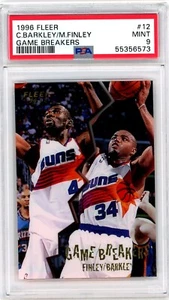 Inserto Fleer GAME BREAKERS 1996 CHARLES BARKLEY Michael Finley classificato come nuovo PSA 9 - Foto 1 di 1