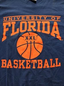Large 100% Cotton Blue University Of Florida Basketball T-Shirt  Made In USA - Picture 1 of 6