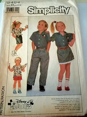 Simplicity 8464 Shirt Pants Skirt Sz 2 3 4 5 6 Sewing Pattern Disney Transfer - image 1 of 4