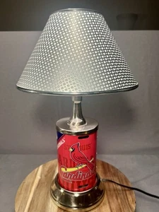 MLB St. Louis Cardinals Metal License Plate Handmade Table Lamp -Excellent Shape - Picture 1 of 13