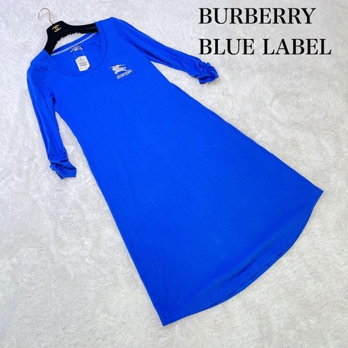 Burberry Blue Label Night Horse Logo Ricamato Manica Lunga Cotone Pezzo Unico M