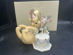 Lenox Disney Pooh & Piglet's Birthday Surprise 4.5" Figurine 24K Trim, Box - Picture 1 of 11