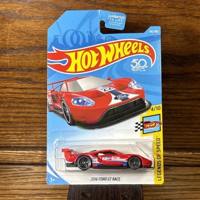 Hot Wheels 50th Anniversary 2016 Ford GT Race Red 195/365 Legends Of Speed 4/10 - Image 1 of 4