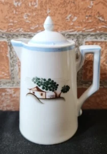 Vintage Victoria Czechoslovakia lidded Creamer Blue and White Hand Painted - Picture 1 of 7