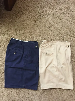 2 件套 100% 棉青少年 5/6 中筒短裤 - 棕褐色和海军蓝 — 第 1/4 张图片