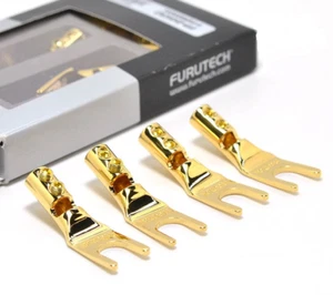 4x Furutech Kupfer FP-201(G) Vergoldet Lautsprecherkabel Y Spatenstecker Stecker - Bild 1 von 1