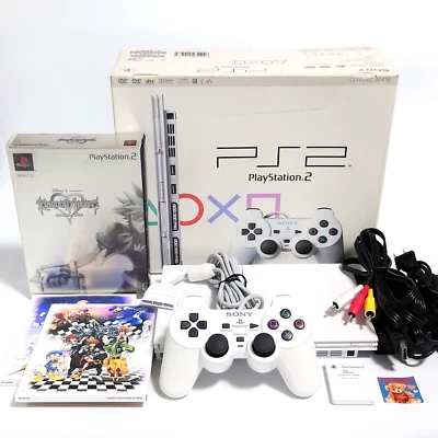 Controle de console Sony PS2 SCPH-75000 branco com caixa Kingdom Hearts Final LE Japão - Imagem 1 de 4