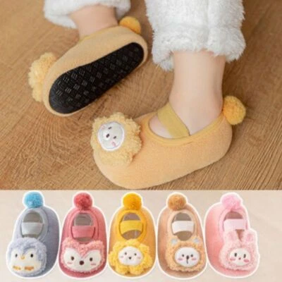 Newborn Baby Girls Boys Toddlers Soft Fur Warm House Slippers Cotton Socks Shoes - Image 1 of 4