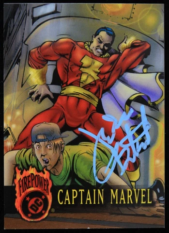 1996 Jackson Bostwick Signed Captain Marvel Firepower Card (JSA Bostwick LOA) Cover