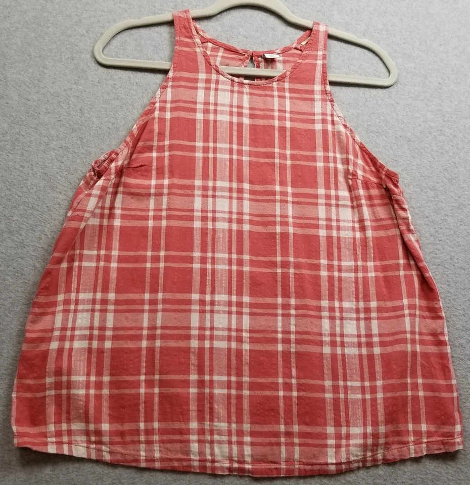 Старый темно-синий Майка женщин маленький S розовый белый клетку блузка без рукавов легкий вес - Изображение 1 из 4