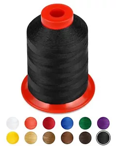 1000 Meters Extra Strong Upholstery ThreadBlack Bonded Nylon Thread for Denim... - Picture 1 of 6