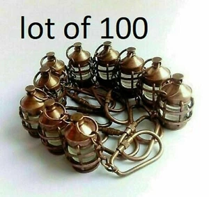 Vintage Brass Lamp Key Chain, Collectable Keychain Lantern Key Ring Lot Of 100 - Picture 1 of 4