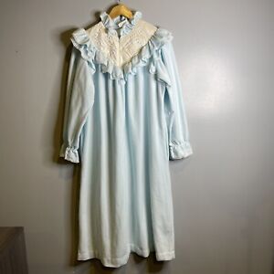 GILLIGAN O'MALLEY Vintage Baby Blue Płaszcz domowy Koszula nocna Damska Średni polar