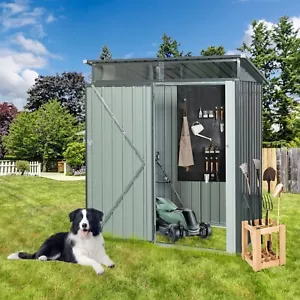 TC53G 5ft x 3ft Outdoor Metal Storage Shed Transparent plate Gray - Picture 1 of 10