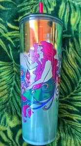 LIMITED EDITION Starbucks WINTER THEME Pink Siren Mermaid Tumbler 24 Oz - NEU - Bild 1 von 9