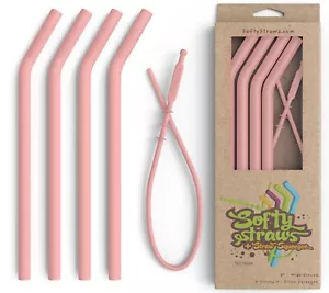 Reusable Silicone Drinking Straws - Big Size with Curved Bend for Tumblers Ma... - Picture 1 of 5