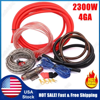 Kit de cable de audio para automóvil calibre 4 amplificador instalación amplificador subwoofer RCA subcableado 2300 W Foto 1 de 4