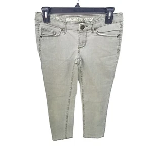 Mossimo Womens Size 1 Gray Green Solid Crop Jeans - Picture 1 of 10