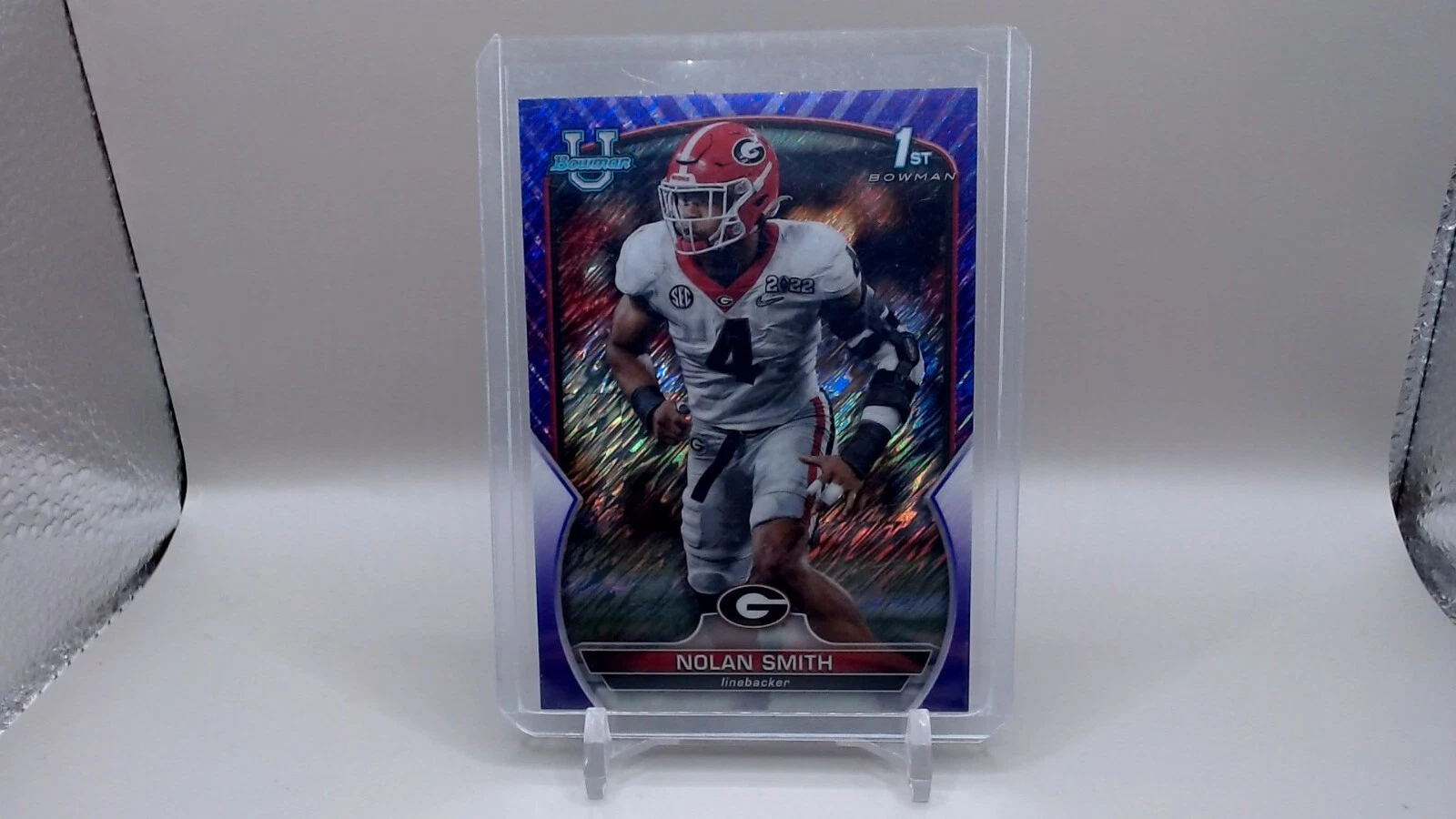 2022 Bowman Chrome University Nolan Smith 1st Purple Shimmer Refractor #33 L9