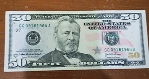 Fancy Serial Number 50 Dollar Bill 🤑🤑 09 16 1964 Birthday Note!! Series 2004 - Picture 1 of 5