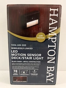 Hampton Bay Motion Sensor Deck/Stair Light Low Voltage Black Finish 1006684888 - Picture 1 of 9