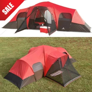 10-Person Family Outdoor Cabin Tent Camping Instant w/2-door Entry Porch Shelter - Picture 1 of 11