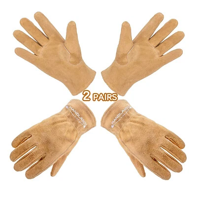HANDLANDY 2 пары возраст 2-9 Kids кожаные перчатки садоводства газона рабочие перчатки - Изображение 1 из 4