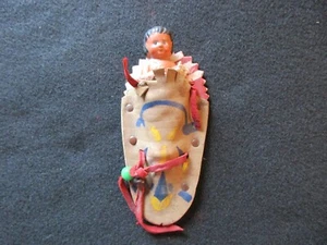 VINTAGE BEADED NATIVE AMERICAN PAPOOSE, BABY IN CRADLE BOARD SD-0224*08231 - Picture 1 of 7