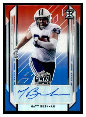2021 Leaf Metal Draft Red White & Blue Matt Bushman Auto #6/10 (ref 72387) - Image 1 of 2