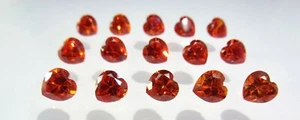 Mandarin Garnet CZ 8x8mm Heart Shape Cut Loose Stones Cubic Zirconia Gemstones - Picture 1 of 4