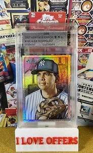2007 Bowman Heritage Alex Rodriguez NNOF ERROR RAINBOW FOIL #190 CGS 9.5 oc LESEN - Bild 1 von 6