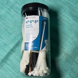 Utilitech Surtido Cable Cremallera Lazos 500 unidades 4”6” 8” Interior Exterior Protección UV V3 - Imagen 1 de 6