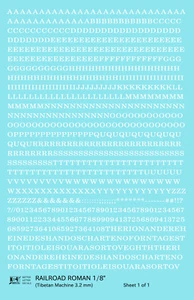 K4 HO Scale Water Slide Decals White 1/8 Inch Railroad Roman Letter Alphabet - Picture 1 of 1
