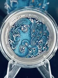 Nueva Zelanda - 2025 - Water Taniwha - Arte maorí - Moneda de plata de prueba de 1 oz - Imagen 1 de 5