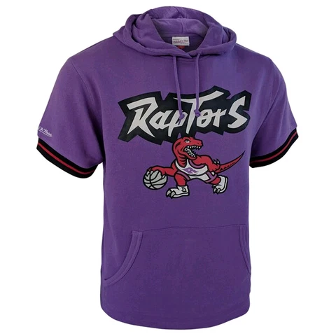 Toronto Raptors Mitchell & Ness Hardwood Classics French Terry Hooded T-Shirt Cover