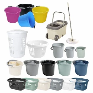 Laundry Hipster Hamper Basket Builder's Bucket Mop Buckets - Made in Britain - Picture 1 of 220