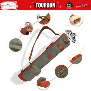 Foldable Sunday Golf Clubs Bag Carry Case Travel Golf Pack-Old School Style USA - Picture 1 of 22