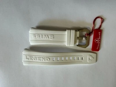 Man's Swiss Legend Trimix Silicone/Rubber white watch band strap - Image 1 of 2