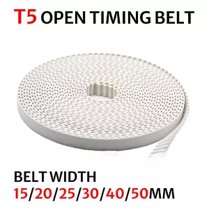 T5 Open Timing Belt Width 15mm/20mm/25mm/30mm/40mm/50mm Drive Belt - Picture 1 of 3