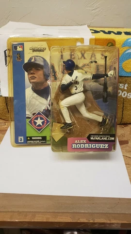 NIB MLB ALEX RODRIGUEZ TEXAS RANGERS MCFARLANE SERIES 2 YELLOWING CLAMSHELL Cover