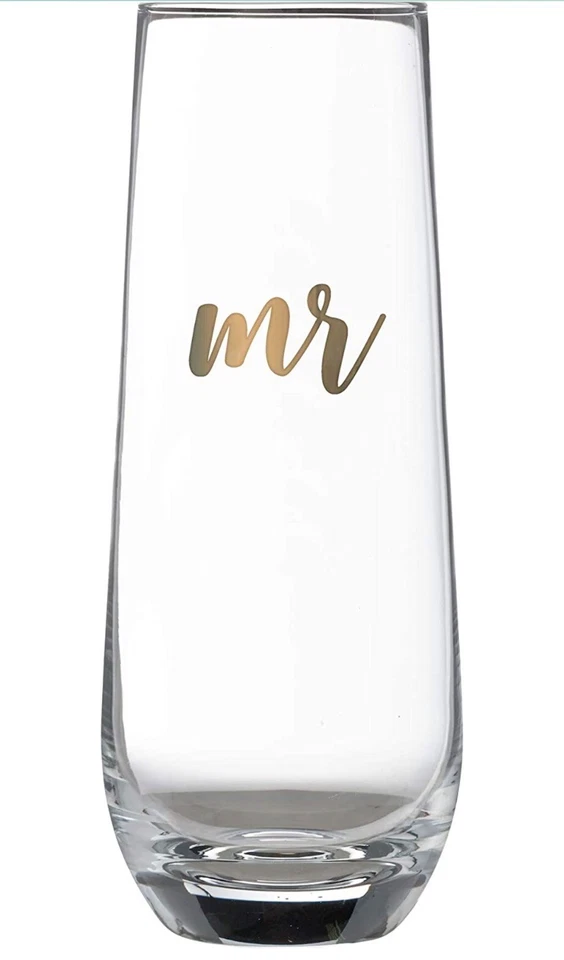 Copa de champán Lillian oro rosa Mr. Stemless 8 oz transparente nueva en caja Foto 1 de 1