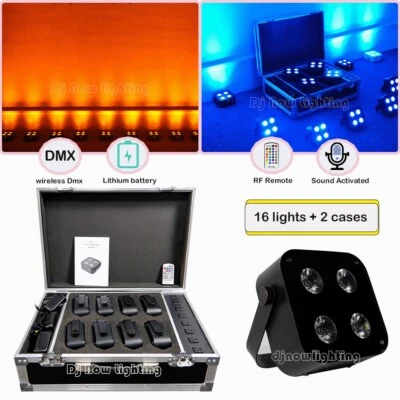 LED Freedom DJ IR4 Uplight 4x12w RGBWA UV Wireless Uplighting for Weddings - Image 1 of 4