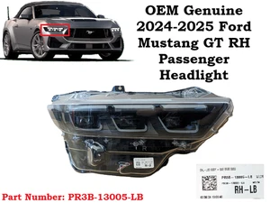 OEM 2024-2025 Mustang GT Front RH Passenger Side LED Headlight black assembly - Picture 1 of 13