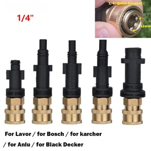 Adattatore Tubo Rapido 1/4" Connettore Ugello Schiuma Idropulitrice - Foto 1 di 17