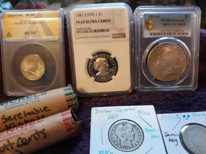 Old U.S & 90%Silver Coins Lot - Picture 1 of 15