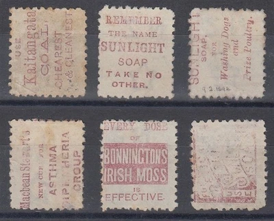 新西兰 1893 年 QV SSF 广告 2⁄2d。 蓝色 (x6) 二手 (ID:061/D65959) — 第 1/2 张图片